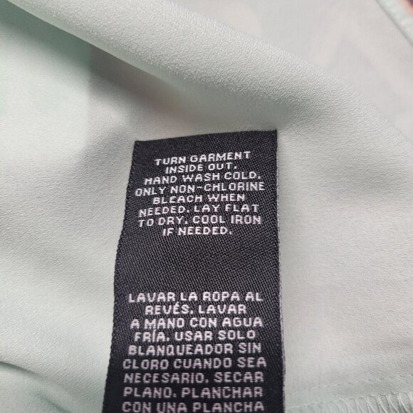 Zac & Rachel Large Light Mint Green Flutter Ruffle 3/4 Sleeve Lightweight Blouse - Picture 10 of 10